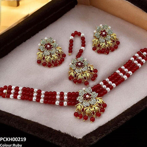 PCKH00219 SDQ Flower Neck Choker Set- PCKH