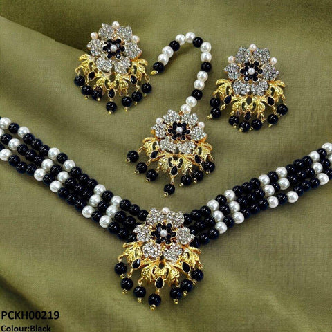 PCKH00219 SDQ Flower Neck Choker Set- PCKH