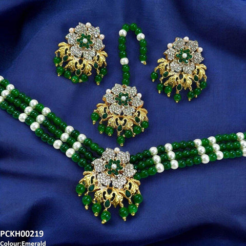 PCKH00219 SDQ Flower Neck Choker Set- PCKH
