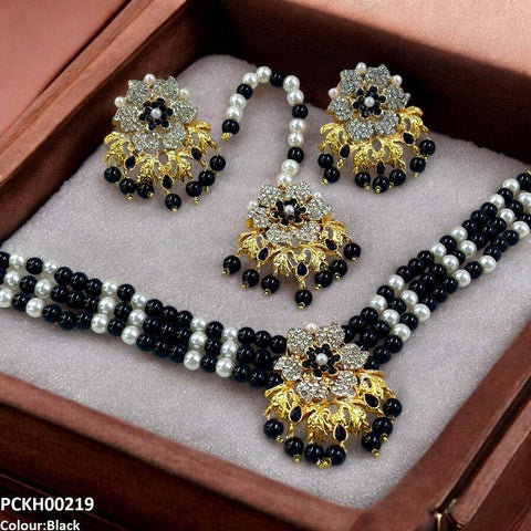 PCKH00219 SDQ Flower Neck Choker Set- PCKH