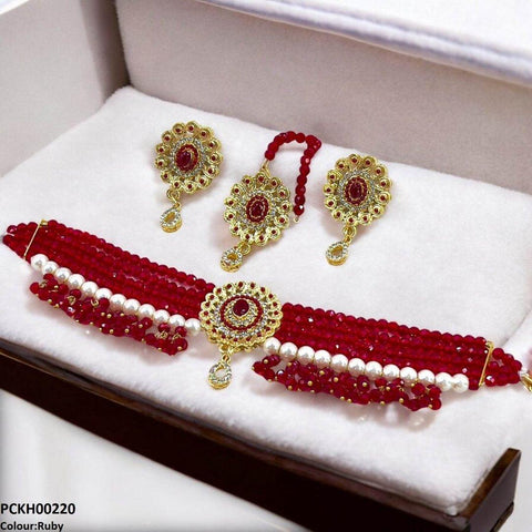 PCKH00220 MZM Oval Pearl Choker Set - PCKH