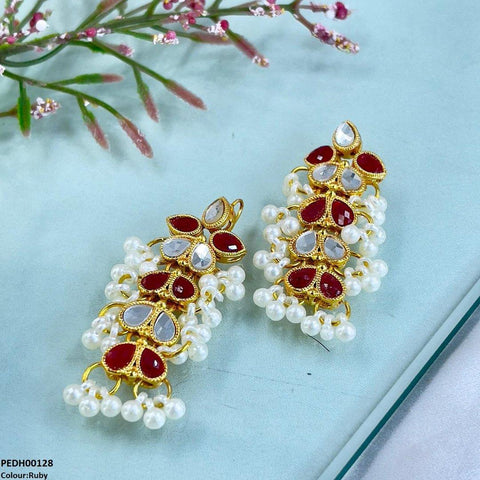 PEDH00128 FRN Tear Pearl Drop Earrings - PEDH