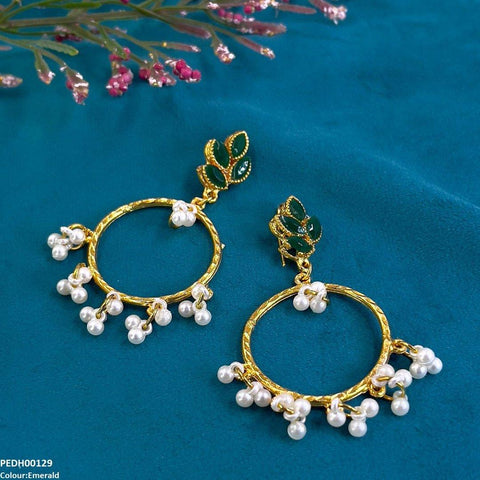 PEDH00129 FRN Tear Round Drop Earrings - PEDH