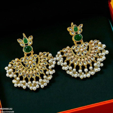 PEDH00132 MZM Oval/Tear Pearl Drop Earrings - PEDH
