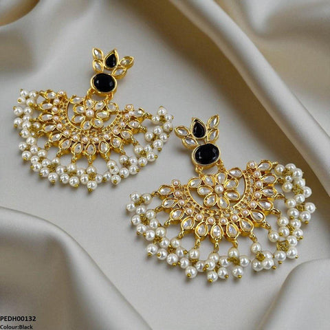 PEDH00132 MZM Oval/Tear Pearl Drop Earrings - PEDH