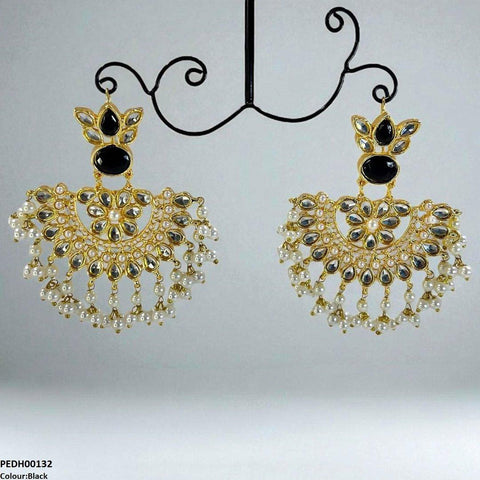 PEDH00132 MZM Oval/Tear Pearl Drop Earrings - PEDH