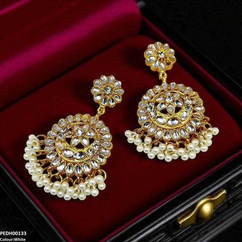 PEDH00133 FRN Moon/Star Pearl Drop Earrings - PEDH