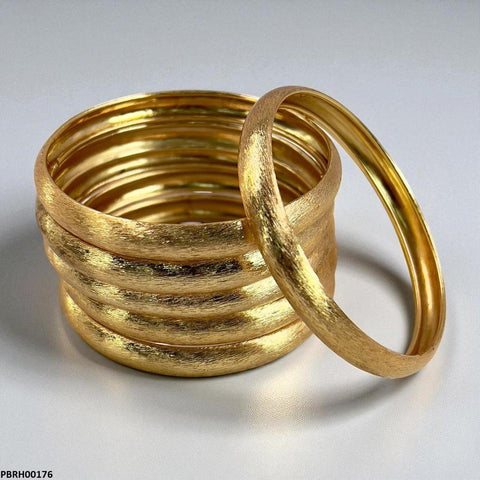 PBRH00176 MZM Plain/Texture Bangles 6 Pcs Set - PBRH
