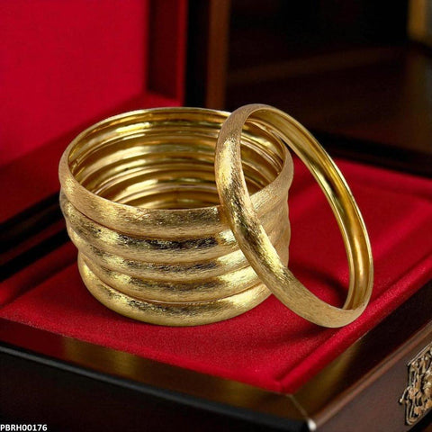 PBRH00176 MZM Plain/Texture Bangles 6 Pcs Set - PBRH