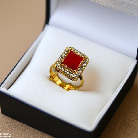 PRH00060 FRN Square Stone Ring Adjustable - PRH