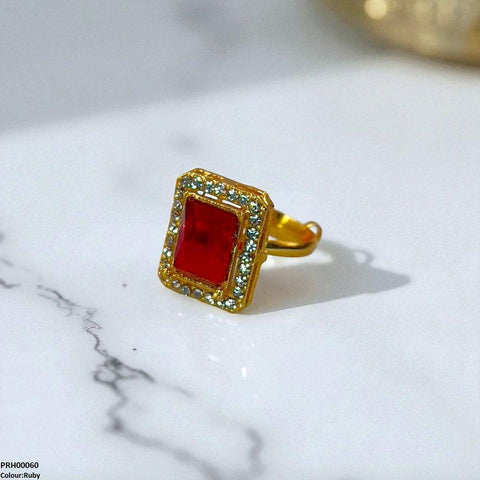 PRH00060 FRN Square Stone Ring Adjustable - PRH