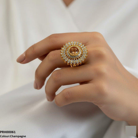 PRH00061 FRN Round Marquise Ring Adjustable - PRH