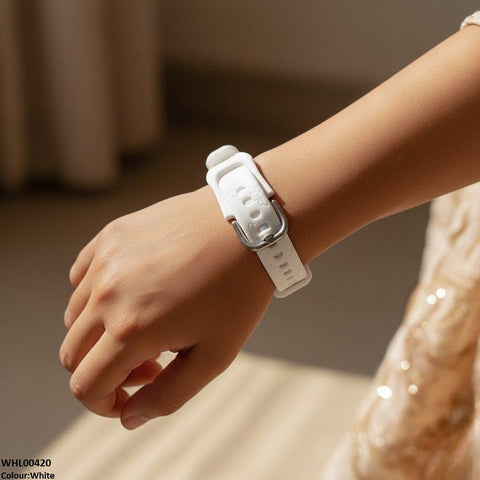 WHL00420 IWA Round Flower Rubber Strap Women's Watch - WHL
