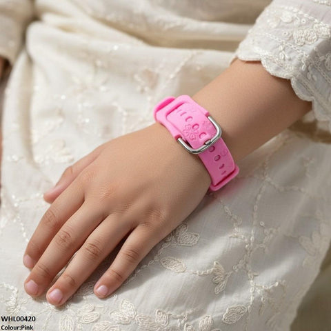WHL00420 IWA Round Flower Rubber Strap Women's Watch - WHL