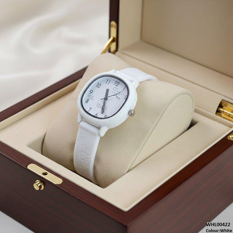 WHL00422 IWA Round Flower Rubber Strap Women's Watch - WHL