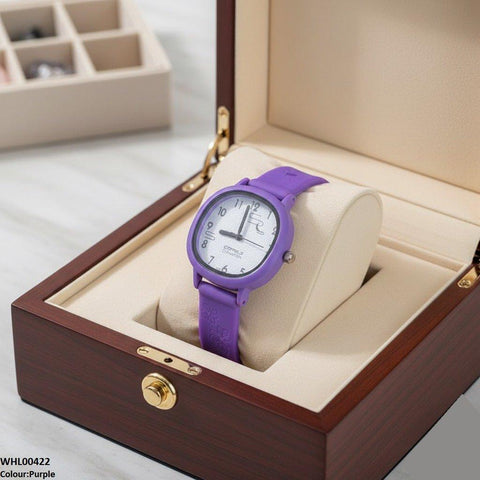 WHL00422 IWA Round Flower Rubber Strap Women's Watch - WHL