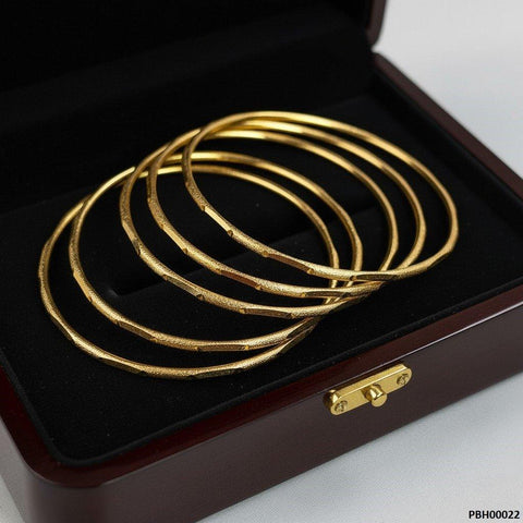 PBH00022 MZM Textured 6 Pcs Of Bangles Set - PBH