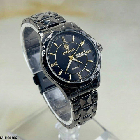 MHL00106 HWR Round Black Fashionable Men's Watch - MHL