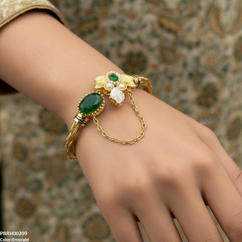 PBRH00209 MZM Oval Leaf Bangle Set - PBRH