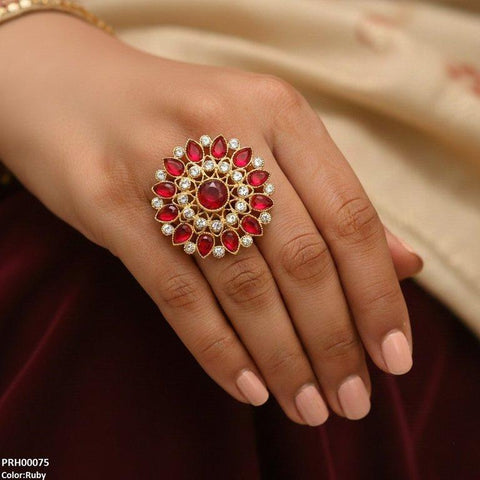 PRH00075 FRN Tear Flower Ring Adjustable - PRH