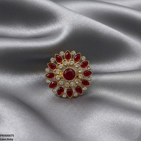 PRH00075 FRN Tear Flower Ring Adjustable - PRH