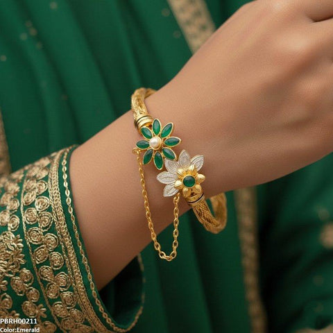 PBRH00211 MZM Flower Bangles Set Adjustable - PBRH