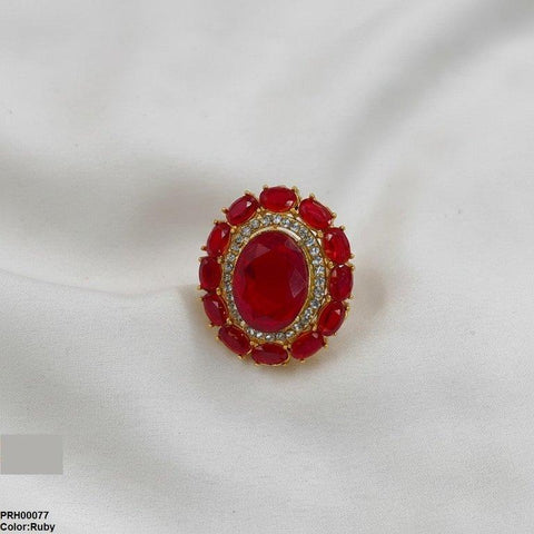 PRH00077 FRN Oval Flower Ring Adjustable - PRH