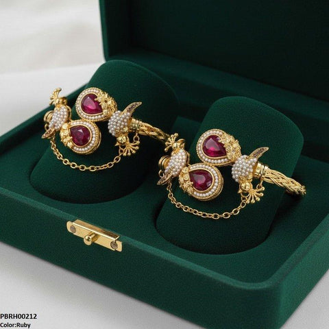 PBRH00212 MZM Tear/Pearl Peacock Set Adjustable - PBRH