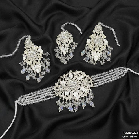 PCKH00272 SDQ Tear Flower Pearl Choker Set - PCKH