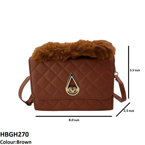 HBGH270 CYG Fluffy Handle Cross body Bag- HBGH