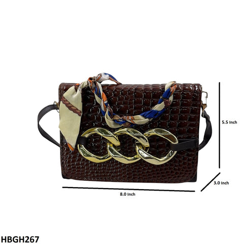 HBGH267 CYG Silk Scarf Linked Chain Bag- HBGH