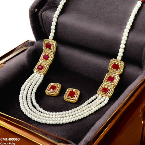 CMLH00060 FRN Rectangle Pearl Mala Set  - CMLH