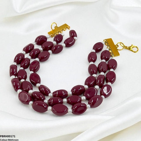 PBRH00171 FRN Triple Strand Beaded Bracelet - PBRH