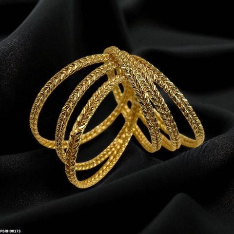 PBRH00173 FRN Double Rope Twist Bangles 6 Pcs Set - PBRH