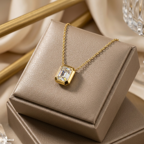 TPSH00818 MSJ Stainless Steel Rectangle Drop Pendant - TPSH