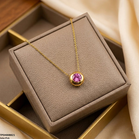 TPSH00821 MSJ Stainless Steel Round Drop Pendant - TPSH