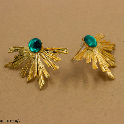 These elegant CETH114 YYE Peacock Leaf Studs from TJ Wholesale Pakistan are the perfect fashion accessory to complement any outfit. Made from high-quality materials, they offer a touch of sophistication and style. Elevate your fashion game with these stunning artificial jewelry pieces.
