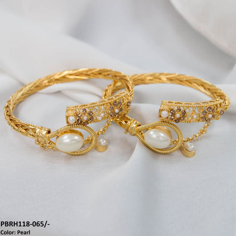 PBRH118 MZM Flower Bangles Pair - PBRH