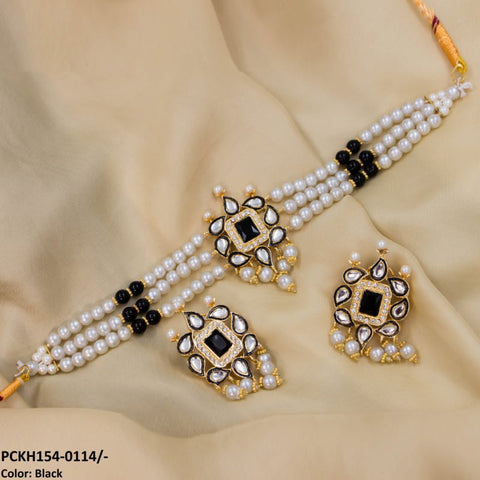 PCKH154 SDQ Chorsi/Saru Pearl Chokar Set - PCKH