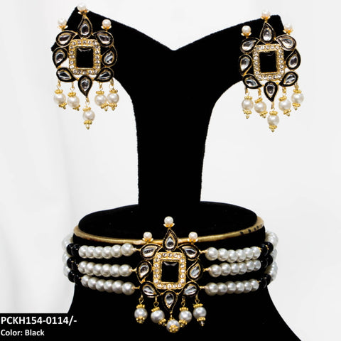 PCKH154 SDQ Chorsi/Saru Pearl Chokar Set - PCKH
