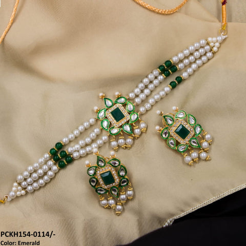 PCKH154 SDQ Chorsi/Saru Pearl Chokar Set - PCKH