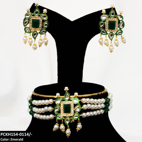 PCKH154 SDQ Chorsi/Saru Pearl Chokar Set - PCKH