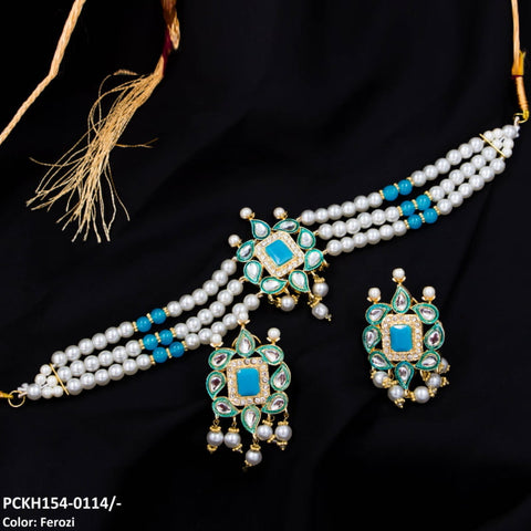PCKH154 SDQ Chorsi/Saru Pearl Chokar Set - PCKH