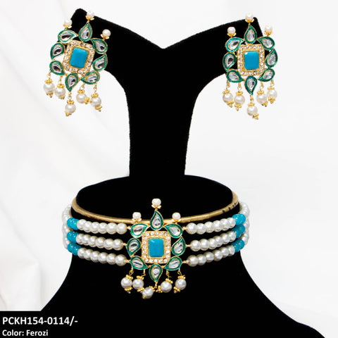 PCKH154 SDQ Chorsi/Saru Pearl Chokar Set - PCKH