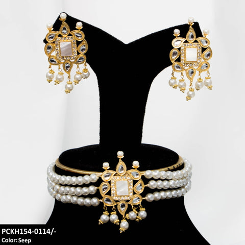 PCKH154 SDQ Chorsi/Saru Pearl Chokar Set - PCKH