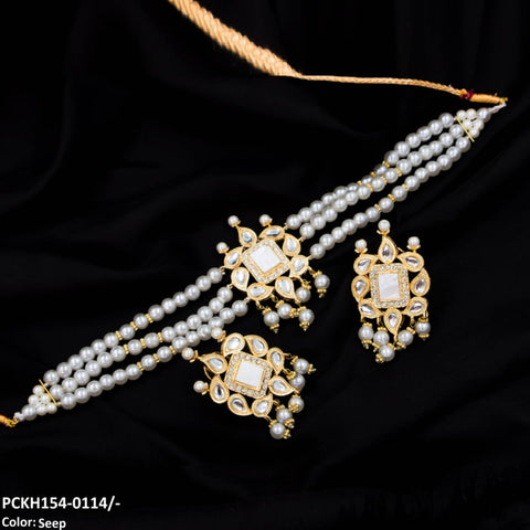 PCKH154 SDQ Chorsi/Saru Pearl Chokar Set - PCKH