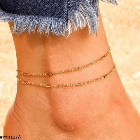 PYH117 YYE Baguette Curb 1 Foot Anklets - PYH