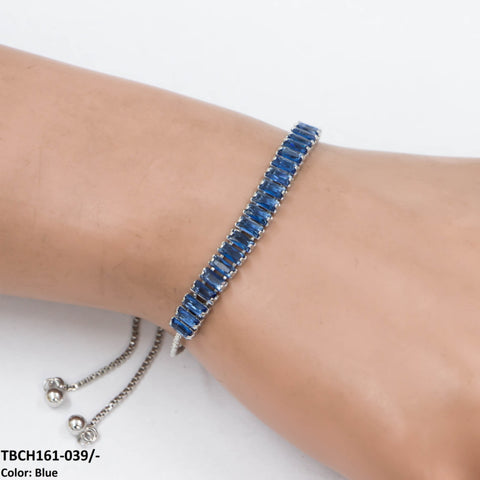 TBCH161 WKO Baguette Cut Tennis Hand Bracelet Adjustable - CBCH