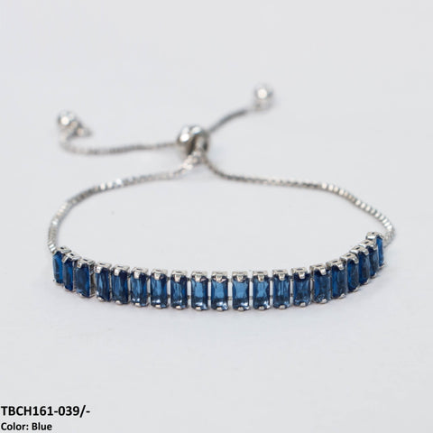 TBCH161 WKO Baguette Cut Tennis Hand Bracelet Adjustable - CBCH